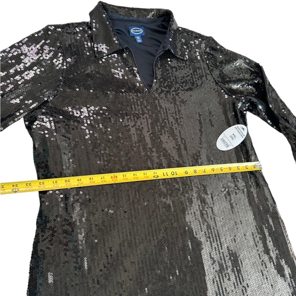 Scoop Black Sequins Collar Shirt Dress Size XXL (20) - Picture 14 of 17